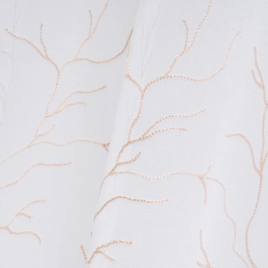 Cortina Dolly Bordado Coral 140x260cm