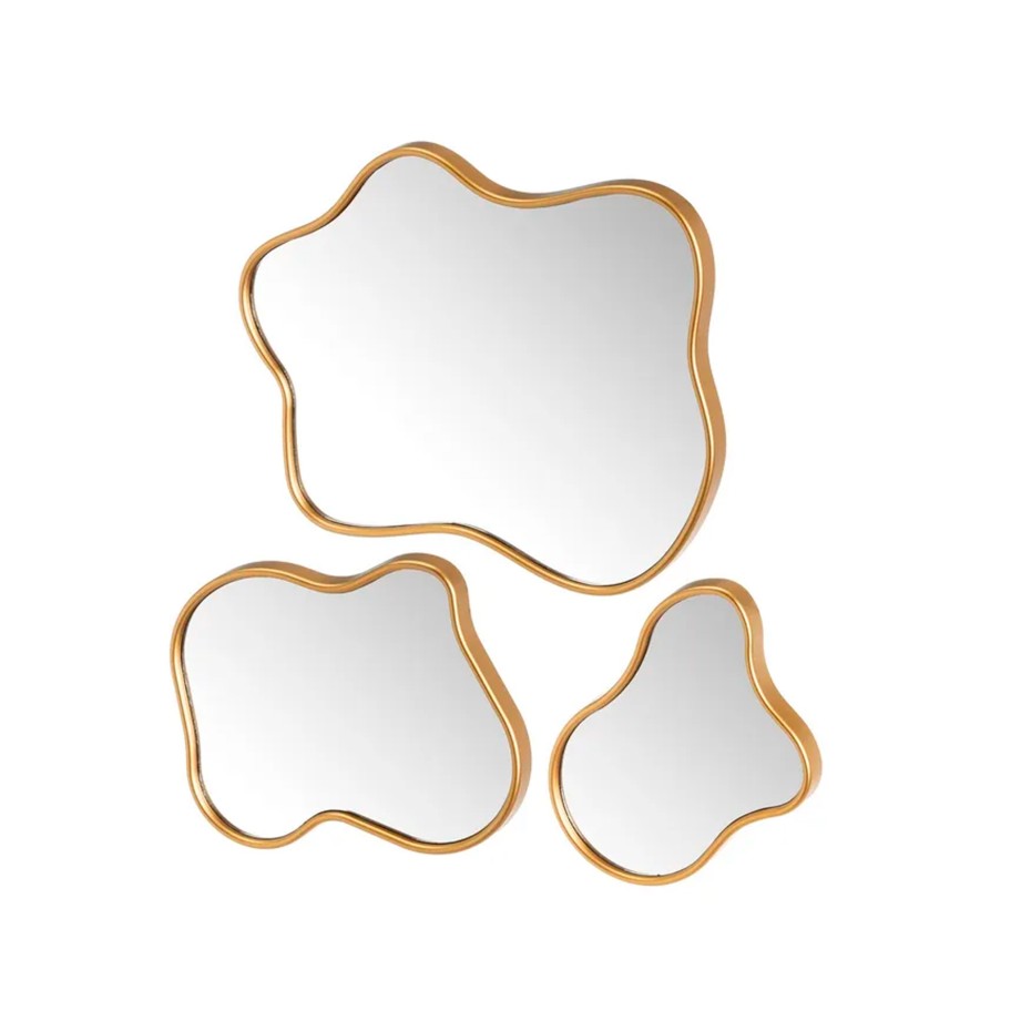 Conjunto 3 Espelhos PP Ouro