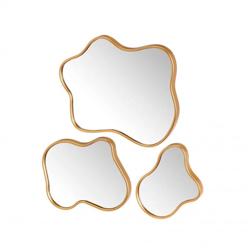 Conjunto 3 Espelhos PP Ouro