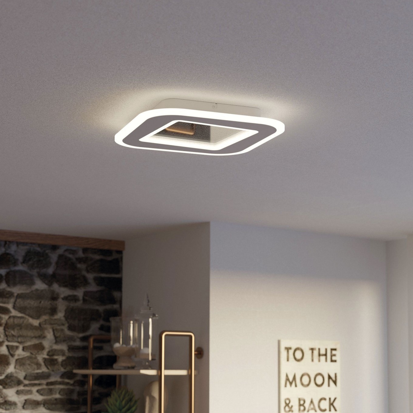 Plafon de Teto LED Quadrado 380x380 Eglo Macchioni