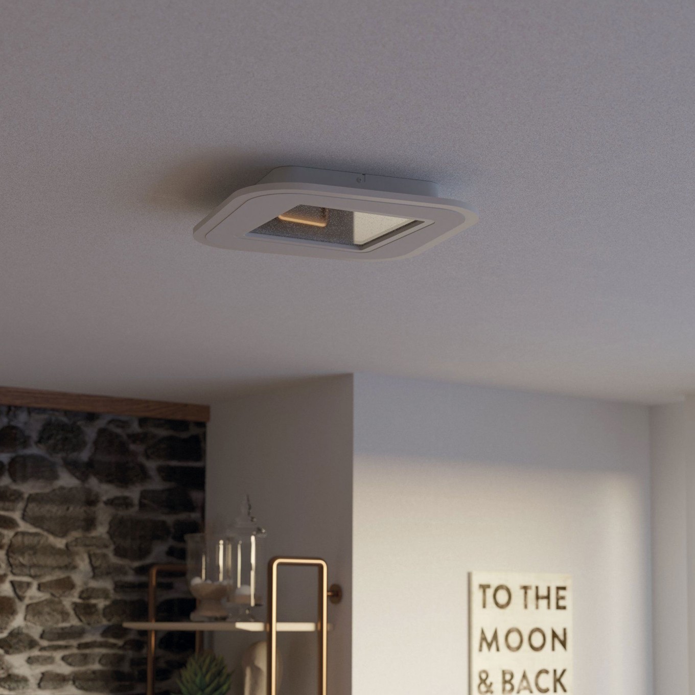 Plafon de Teto LED Quadrado 380x380 Eglo Macchioni