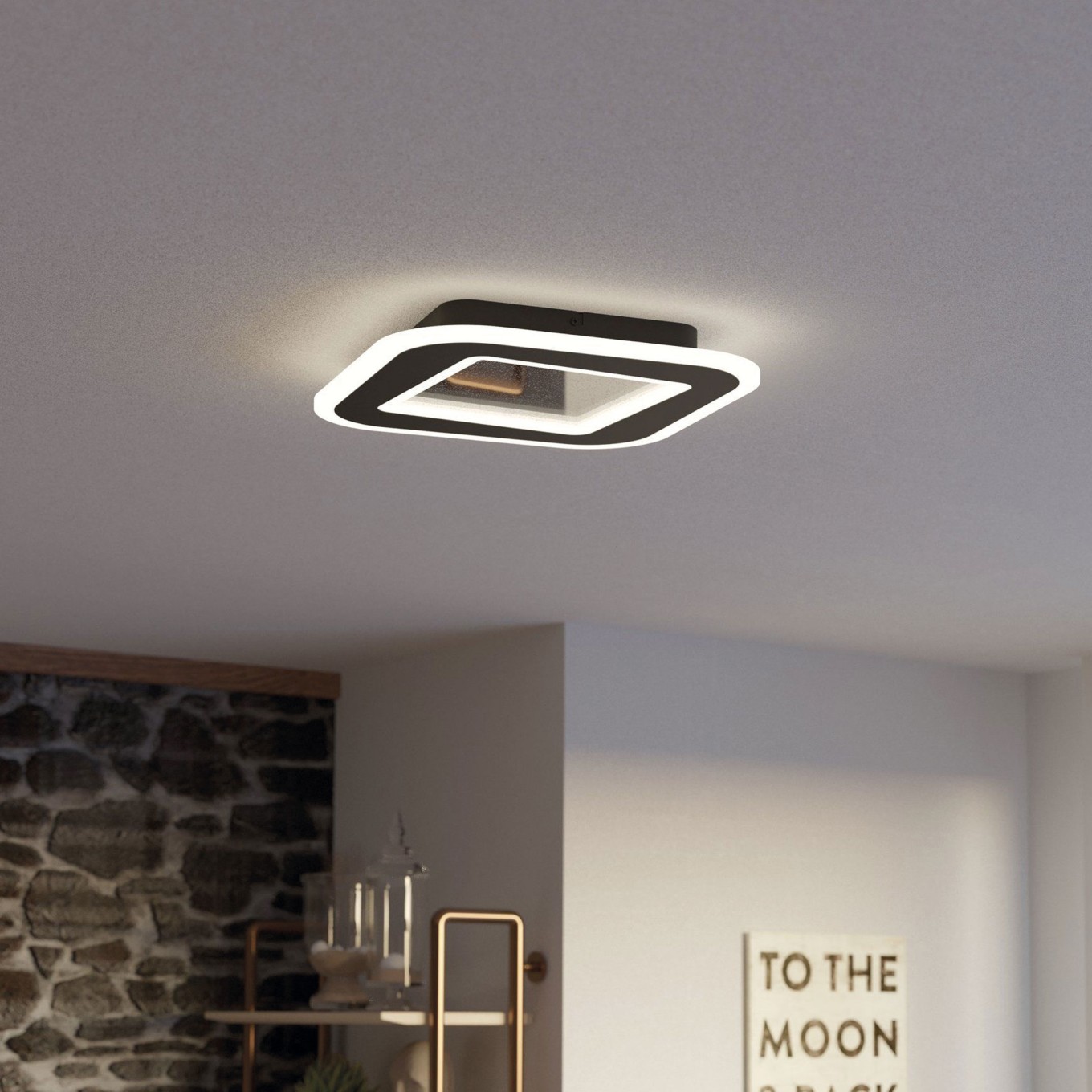 Plafon de Teto LED Quadrado 380x380 Eglo Macchioni