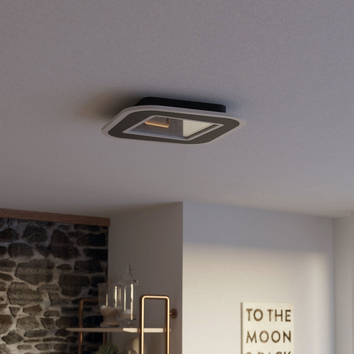 Plafon de Teto LED Quadrado 380x380 Eglo Macchioni