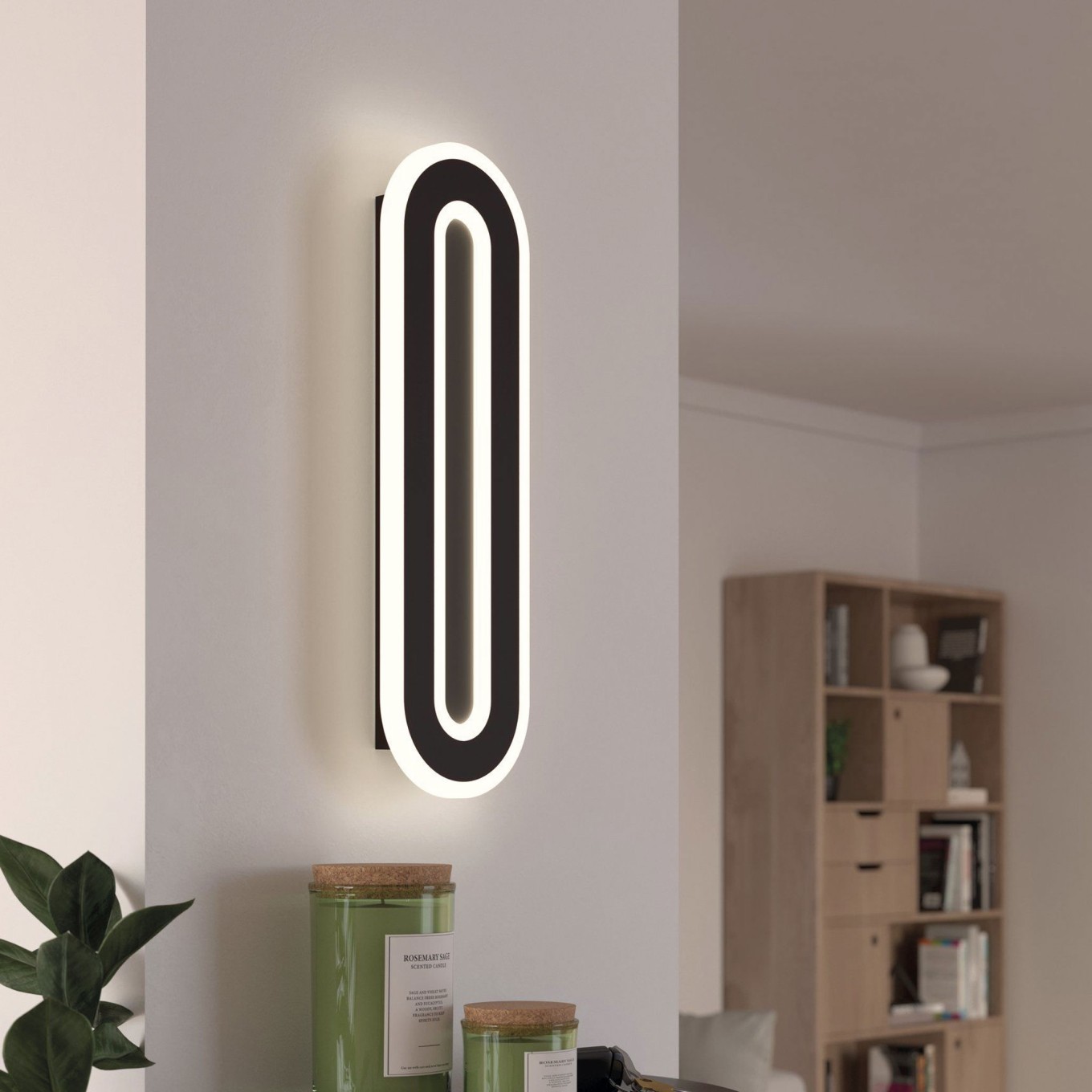Aplique de Parede LED Oval 400x120 Eglo Macchioni 1560LM