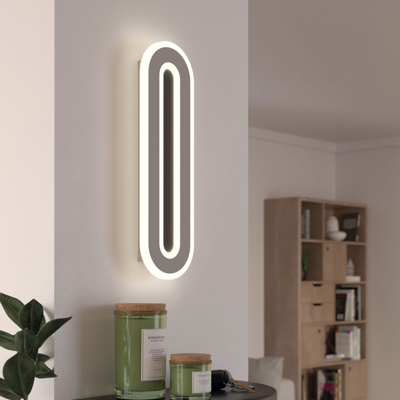 Aplique de Parede LED Oval 400x120 Eglo Macchioni 1560LM