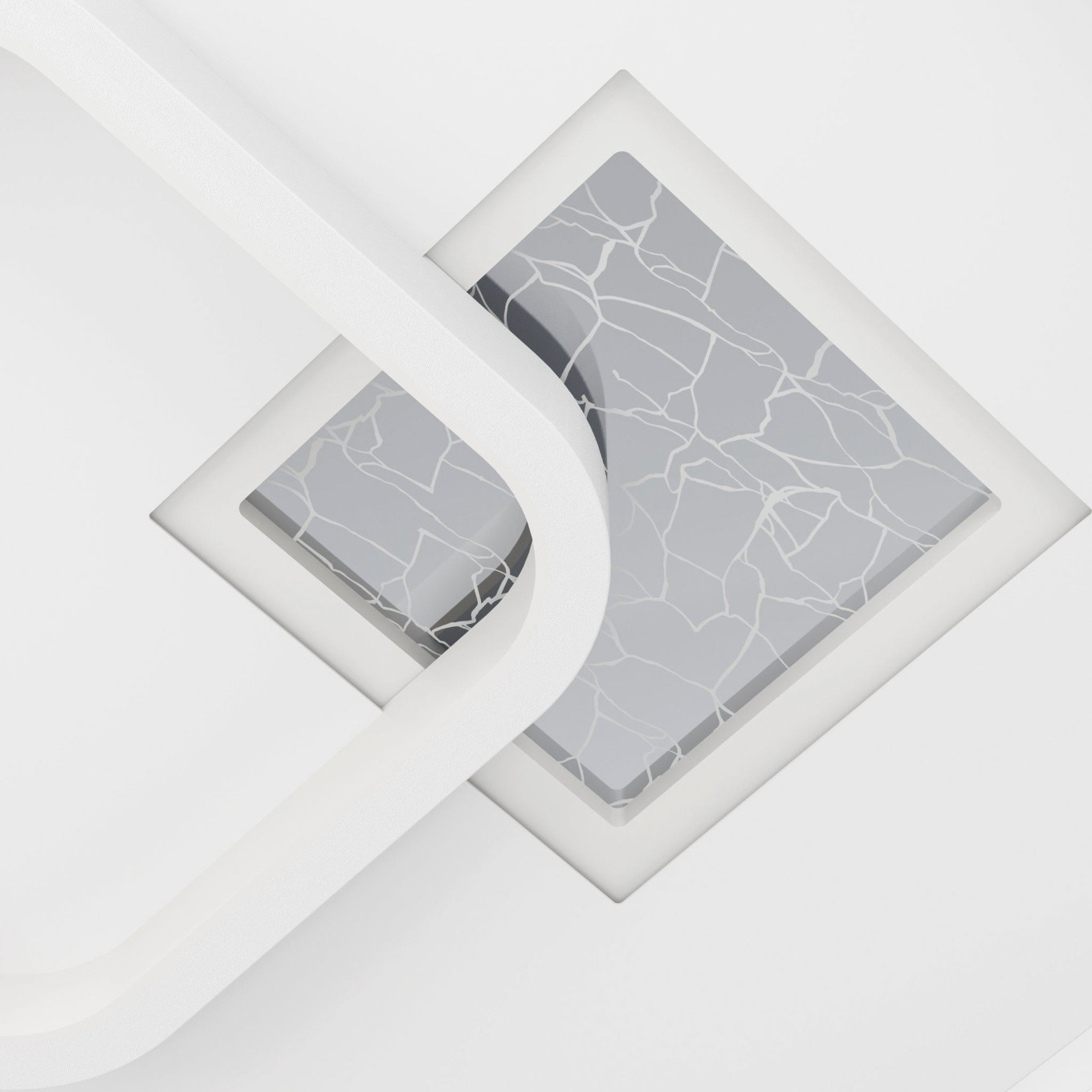 Plafon de Teto LED Moderno Quadrado 380x380 Eglo Tiriolo