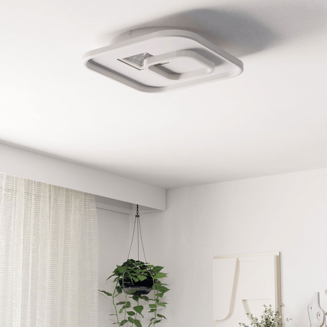 Plafon de Teto LED Moderno Quadrado 380x380 Eglo Tiriolo