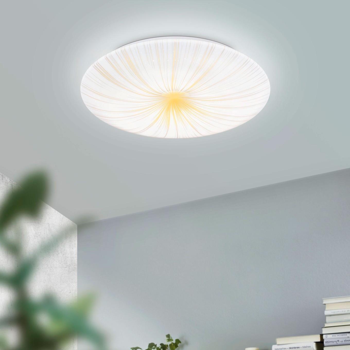 Plafon de Teto LED Redondo Ouro Eglo Nieves 1 �310