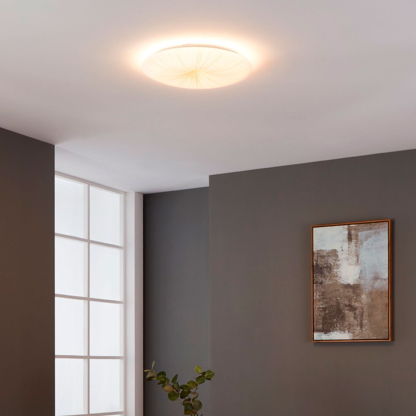 Plafon de Teto LED Redondo Ouro Eglo Nieves 1 �410