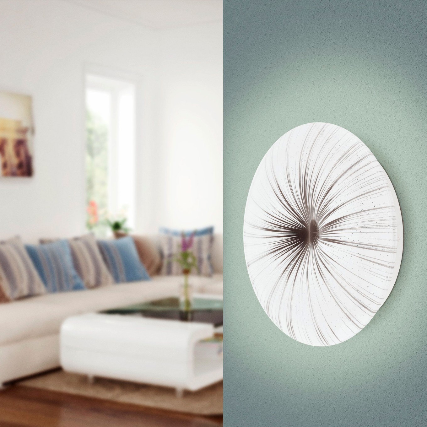 Plafon de Teto LED Redondo Prata Eglo Nieves �410
