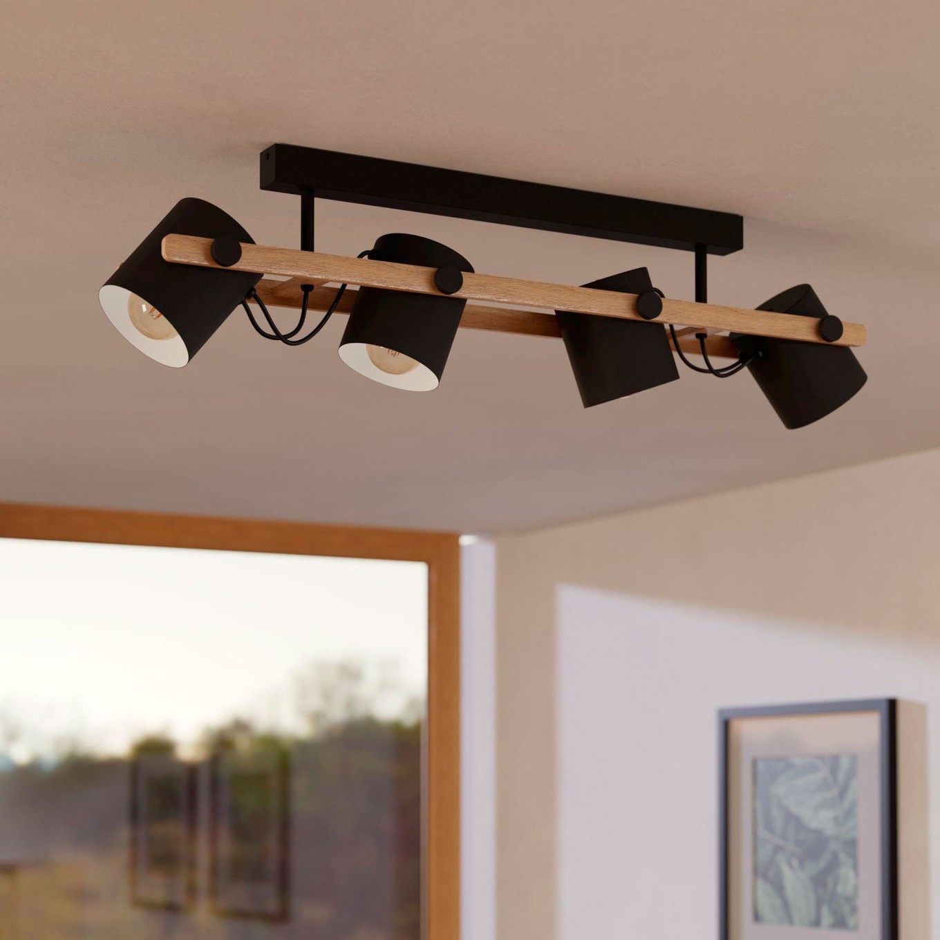 R�gua Luminosa com 4 Focos E27 Eglo Hornwood DL/4
