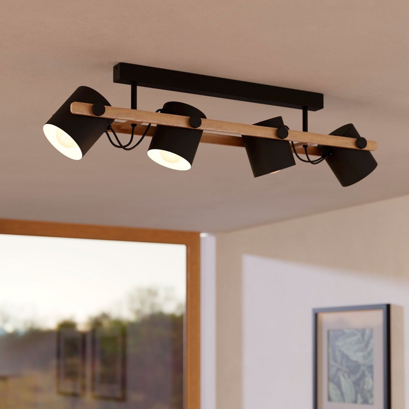 R�gua Luminosa com 4 Focos E27 Eglo Hornwood DL/4