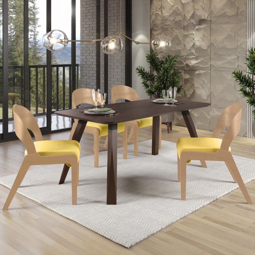 Mesa Nancy Carvalho com 4 Cadeiras Udine
