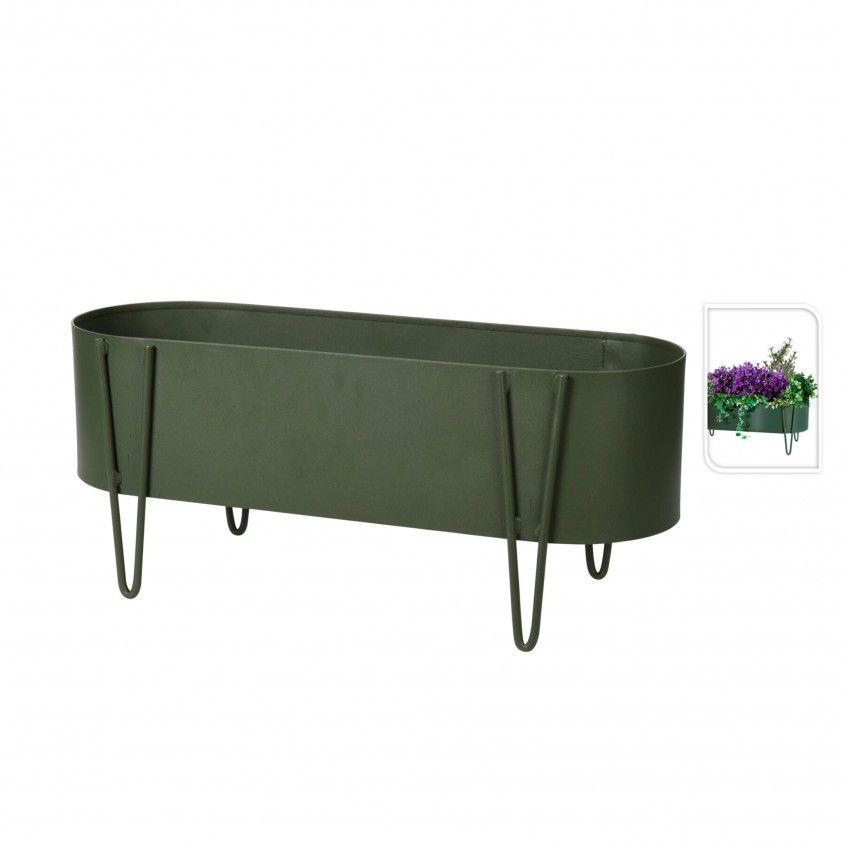 KOOPMAN VASO PLANTAS  58x20x32CM VERDE MATE