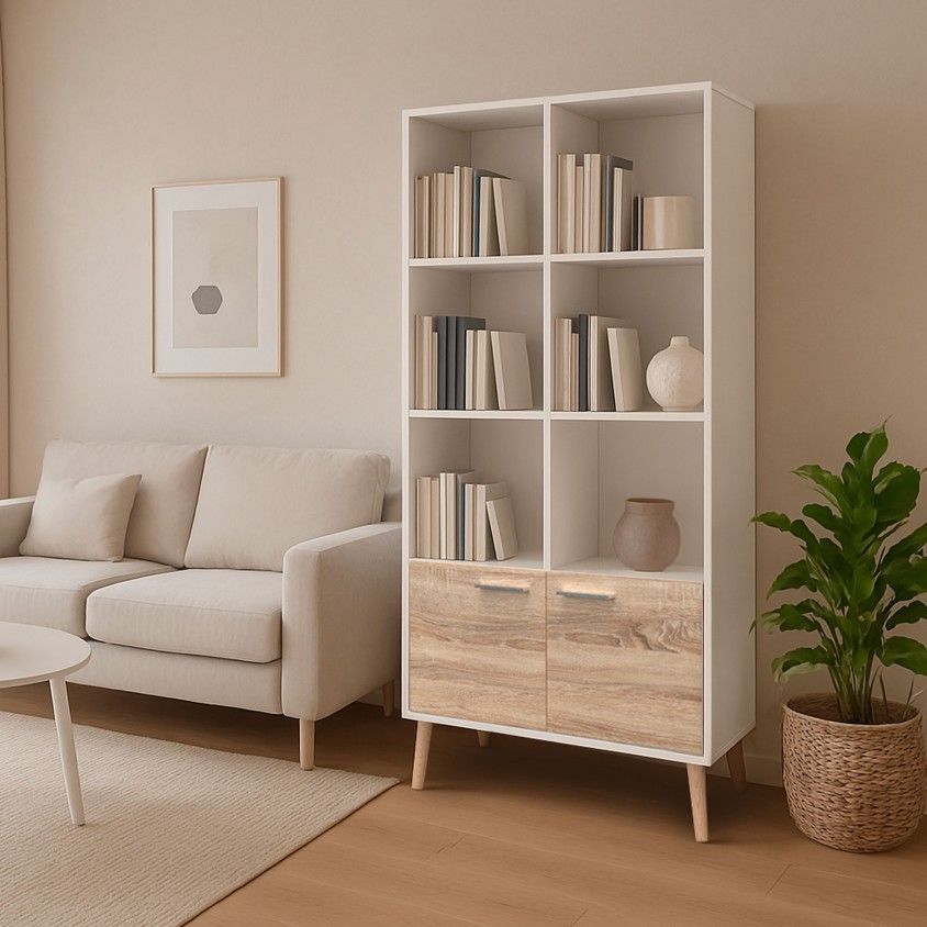Estante Billund (6 Prateleiras + 2 Portas)