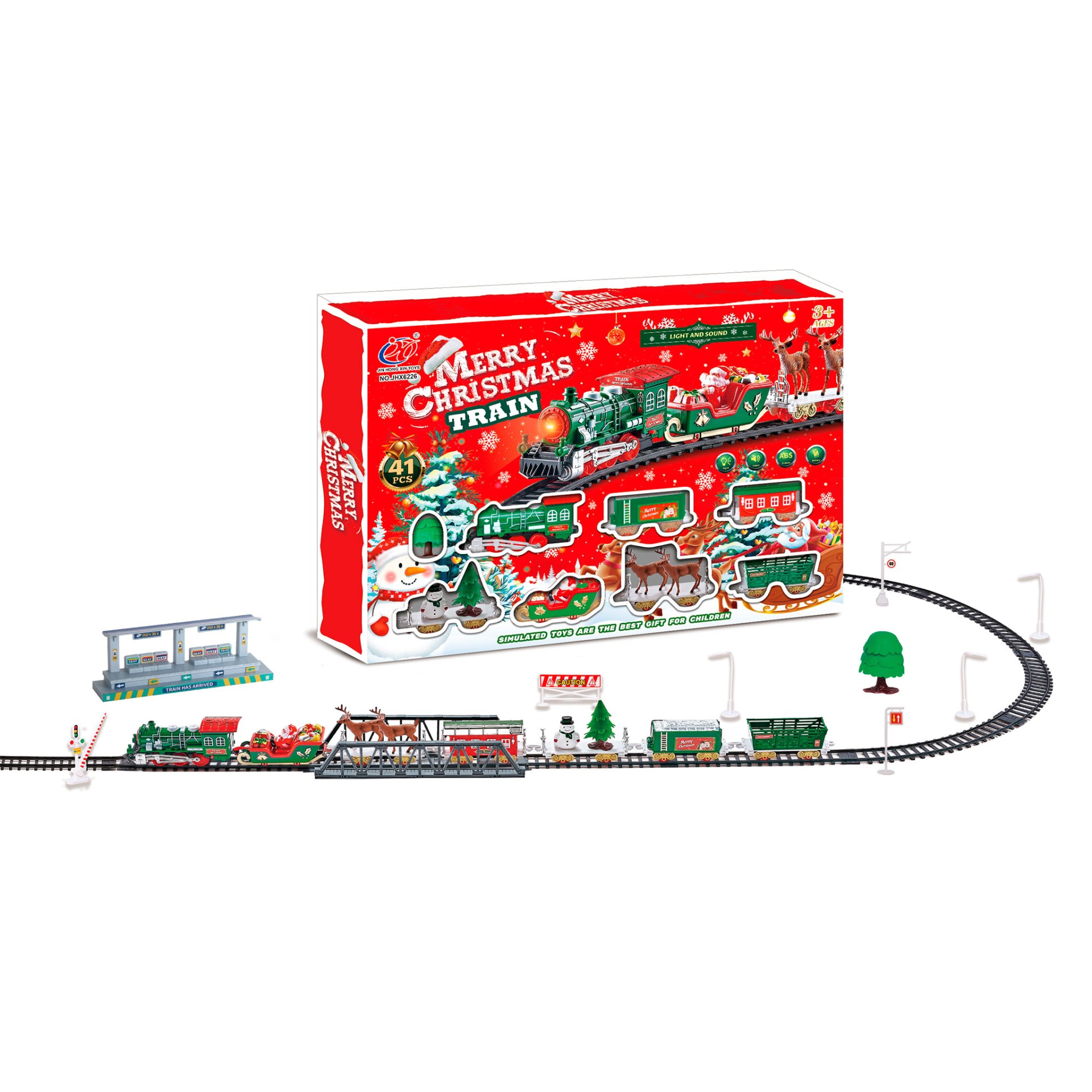 Comboio de Natal Santa com M�sica 41 Pe�as