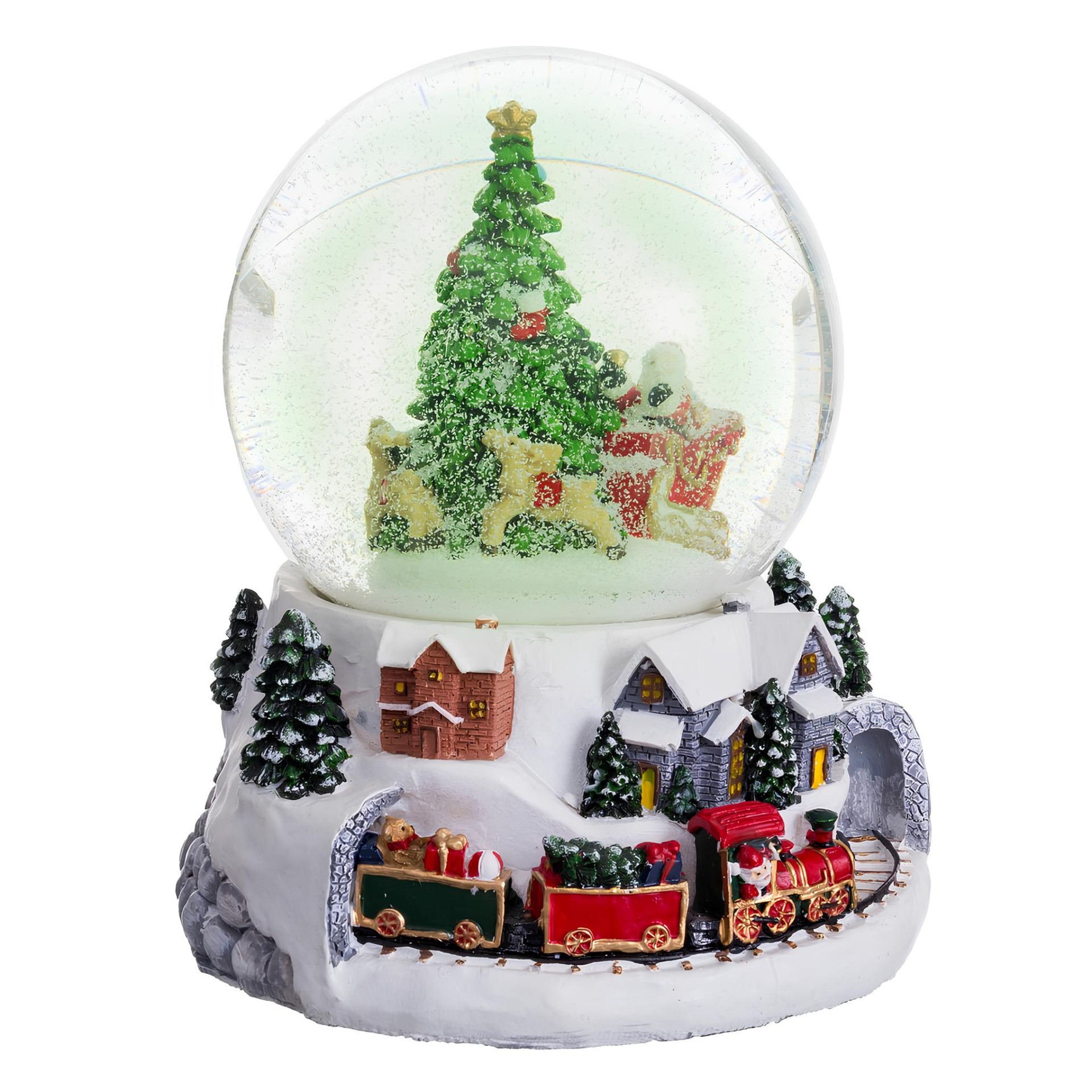 Globo de Neve com Luz e M�sica 15.5x14.5x17.5cm