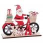 Pai Natal com Moto e Base de Madeira14.3x4.5x12cm