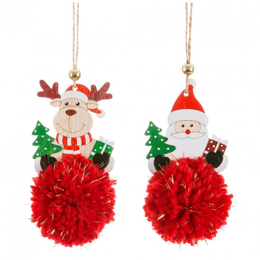 Pendente Pom Pom 6x6x12cm