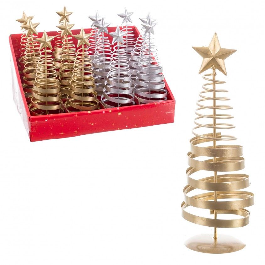 rvore de Natal em Espiral de Metal 25cm Sortido