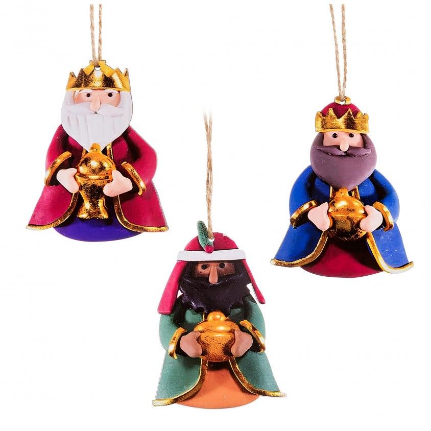 Pendente Trs Reis Magos 6x0.5x9cm 3un