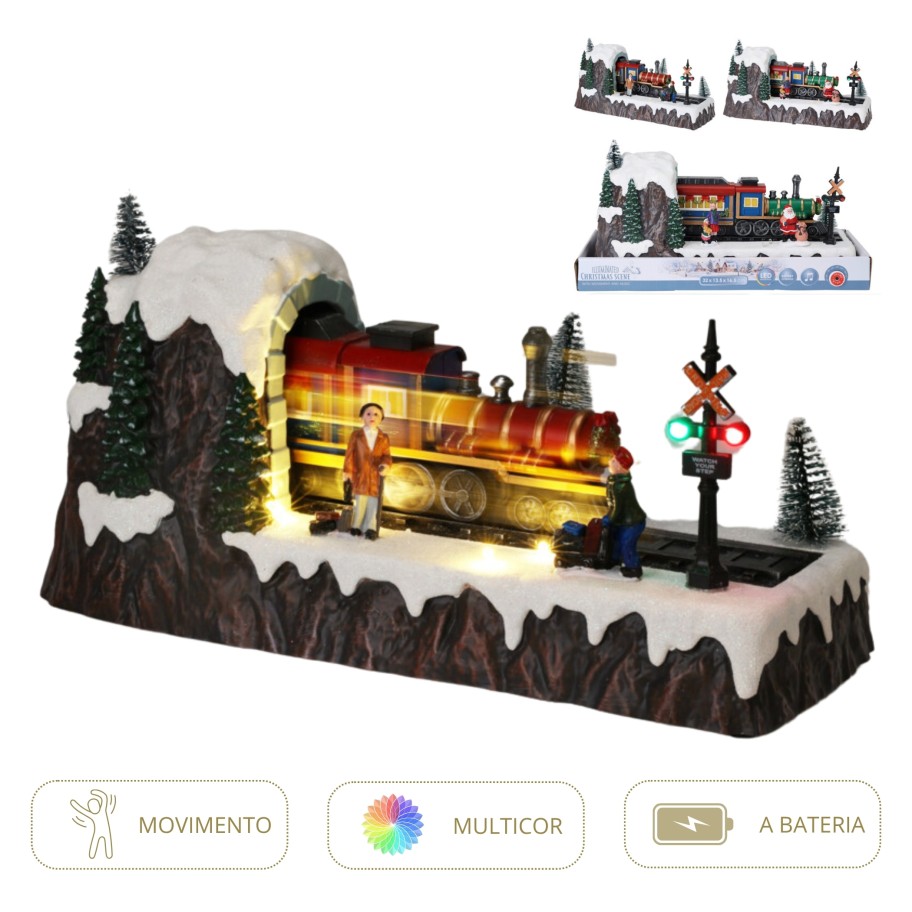 Comboio Animado de Natal com Luz 32cm Sortido