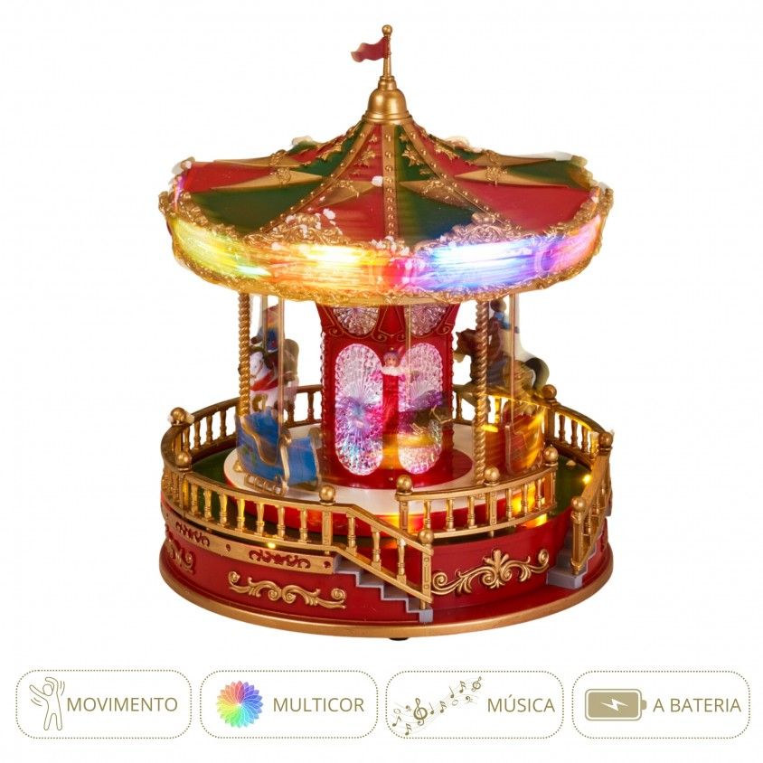 Carrossel de Natal com Luzes e Msica