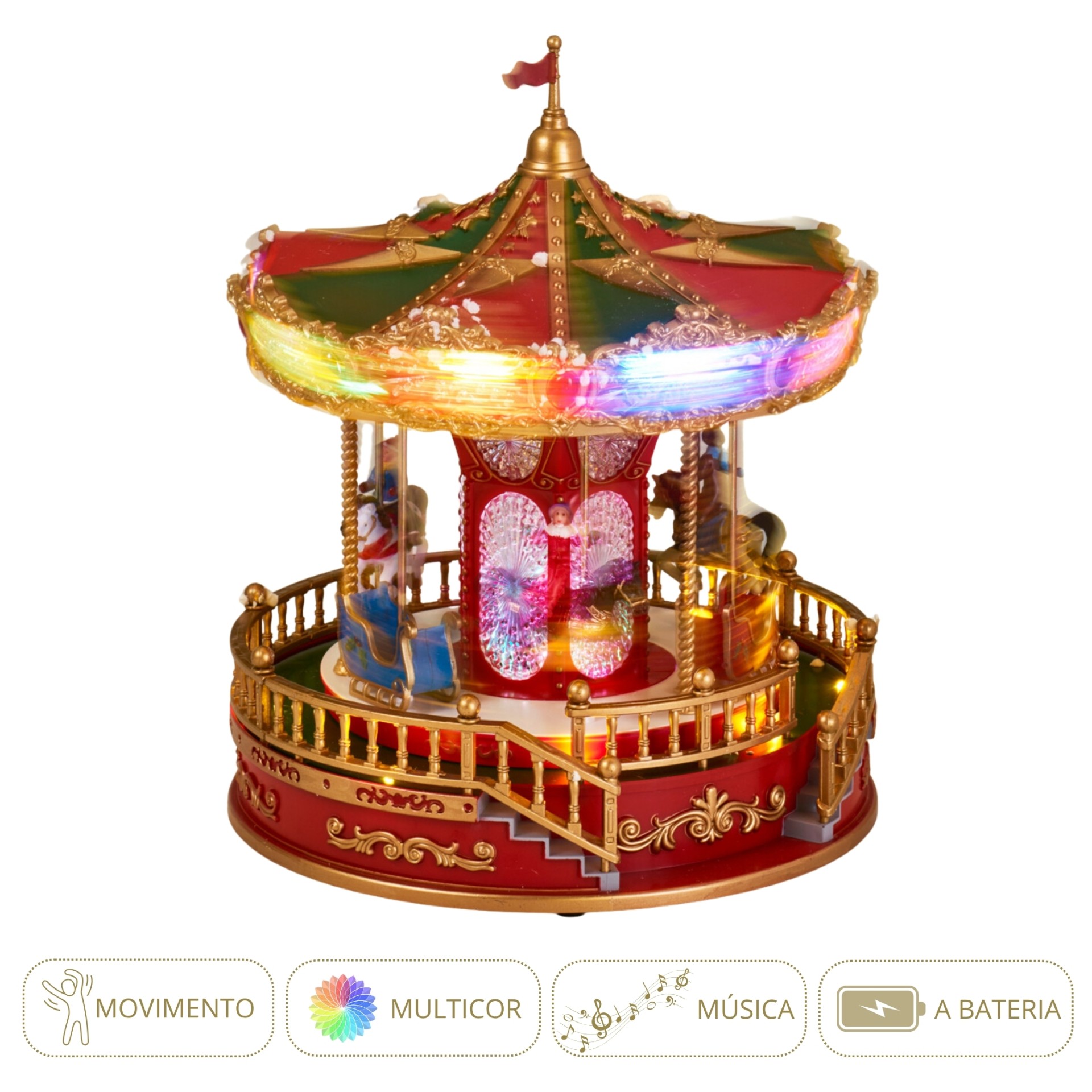 Carrossel de Natal com Luzes e M�sica