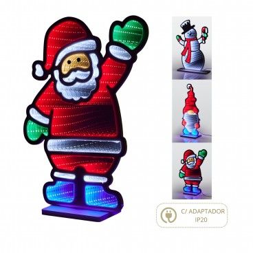 Figura de Natal com Luzes Infinitas 45cm Sortida