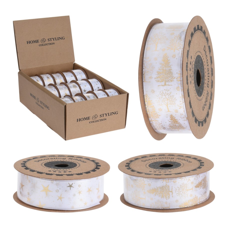Fita Tecido Ouro Branco 25mmx5m Sortida
