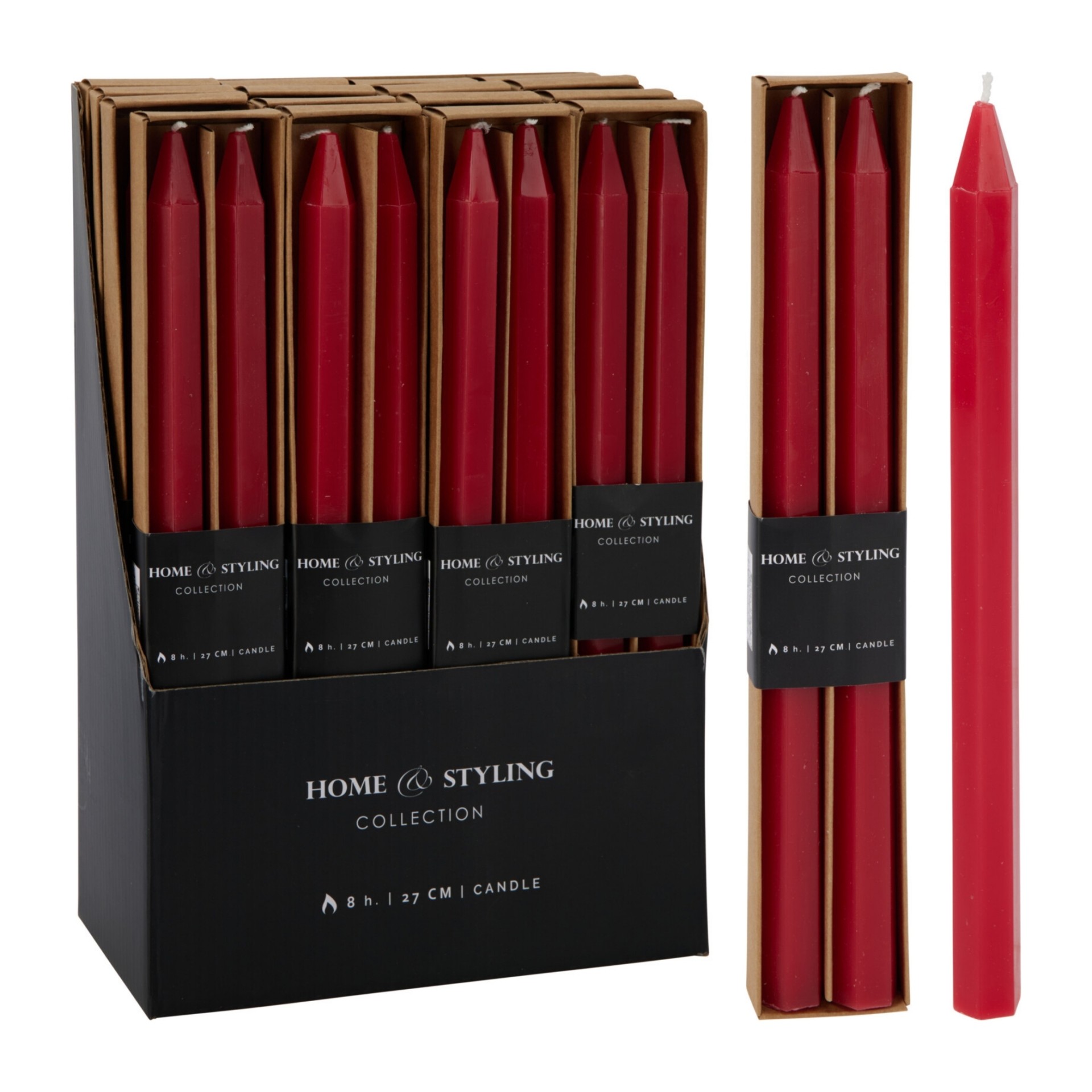 Conjunto 2 Velas de Jantar 27cm Vermelho