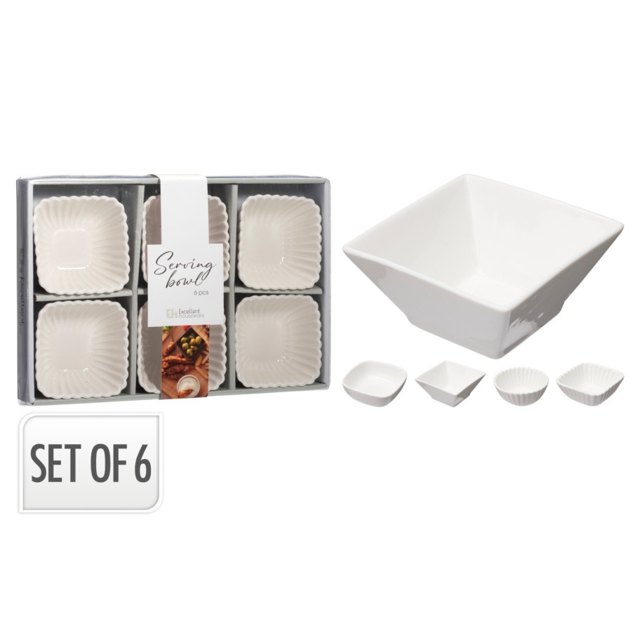 Conjunto 6 Tigelas Porcelana para Snacks Sortido