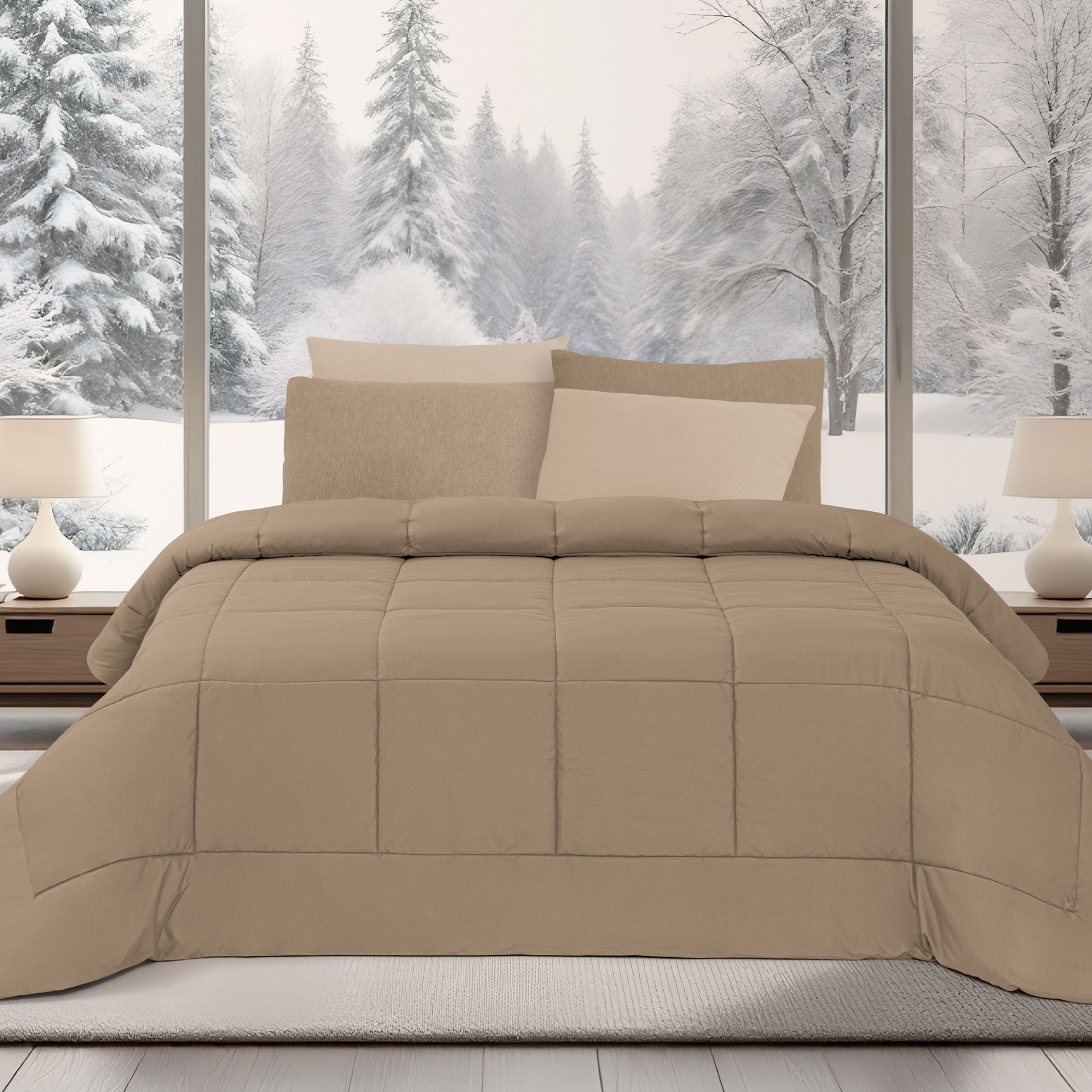 Edred�o Microfibra Liso - Cama Casal 160