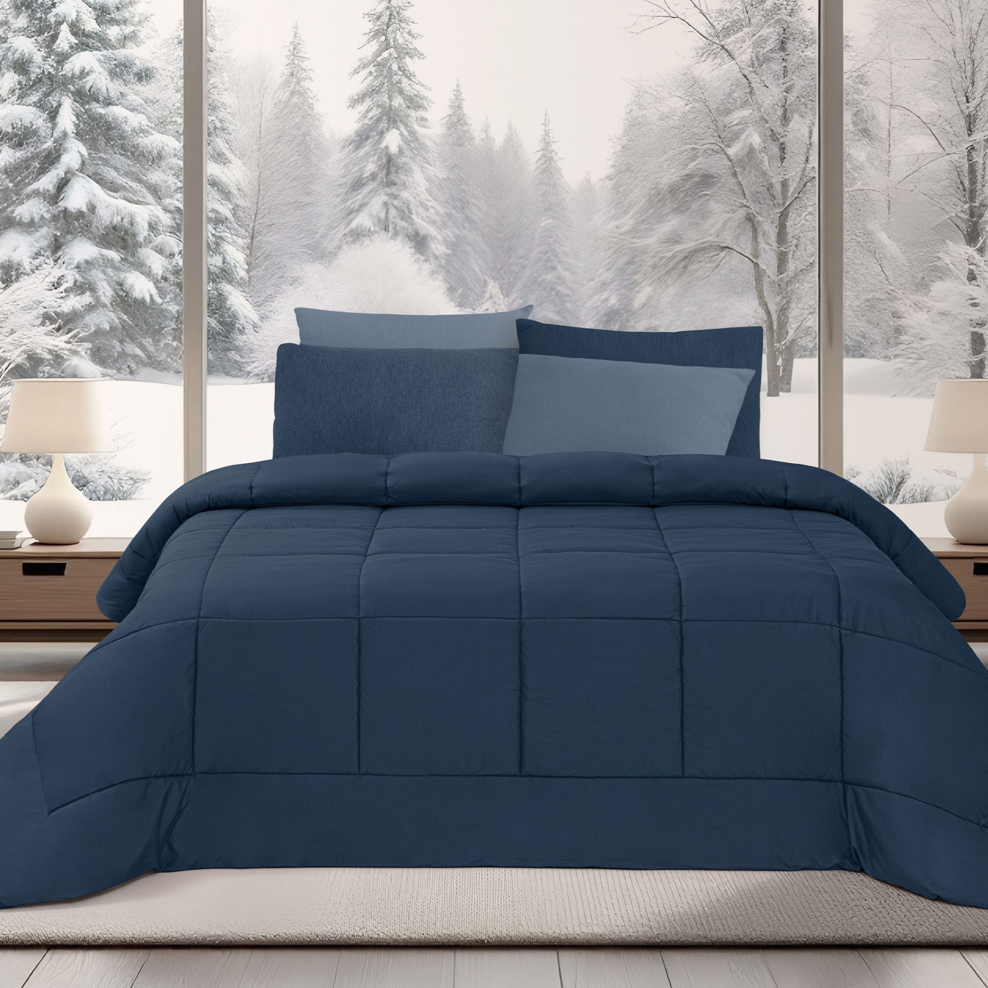 Edred�o Microfibra Liso - Cama Casal 140