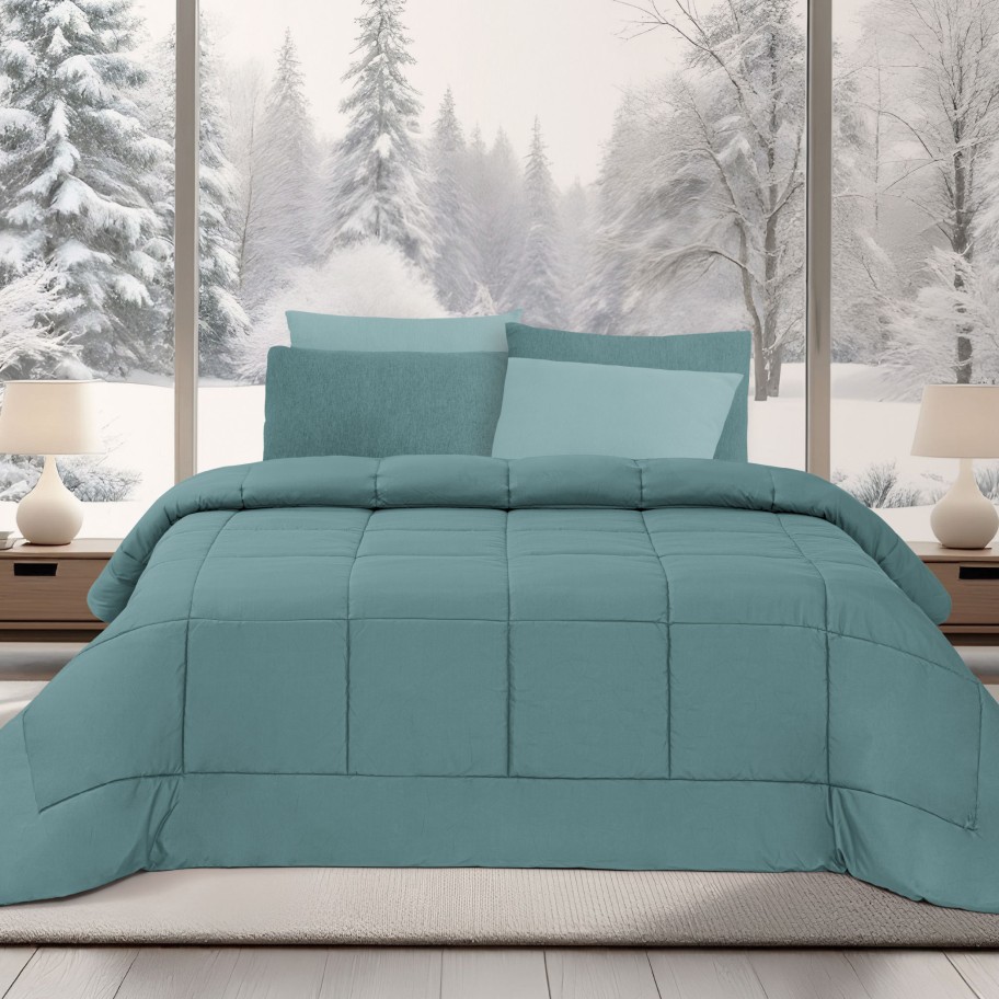 Edred�o Microfibra Liso - Cama Individual