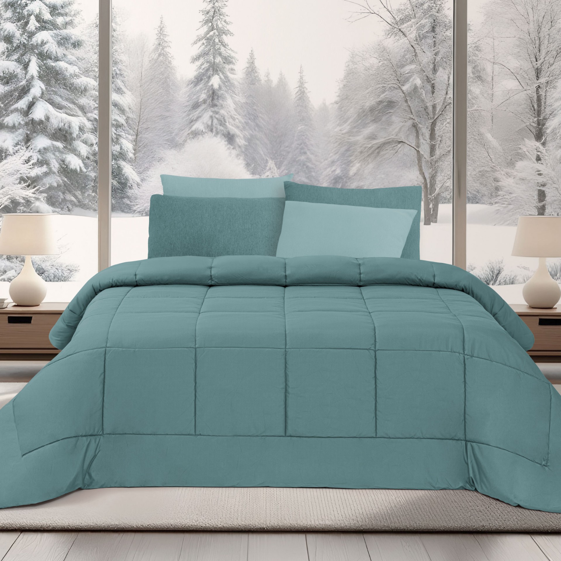 Edred�o Microfibra Liso - Cama Individual