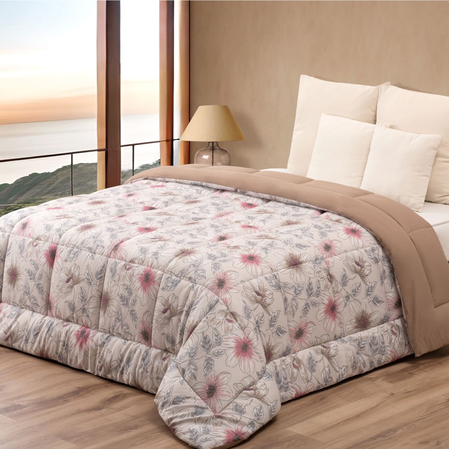 Edredão Microfibra Estampado Ariane - Cama Individual