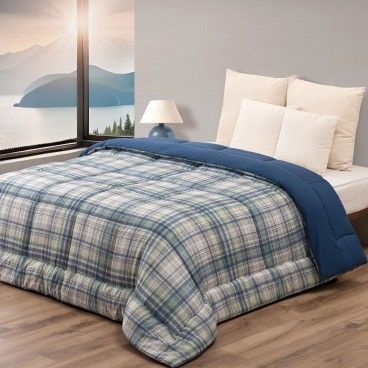 Edredo Microfibra Estampado Carres - Cama Casal 140