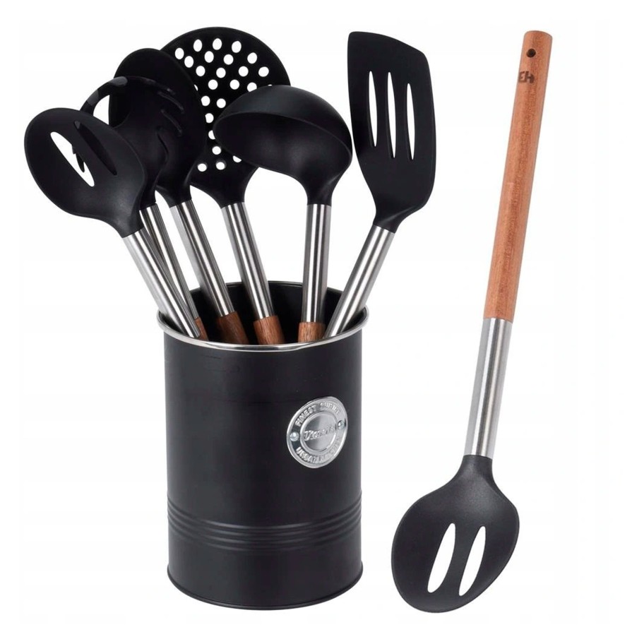 Conjunto Copo Suporte + 6 Utensílios Cozinha