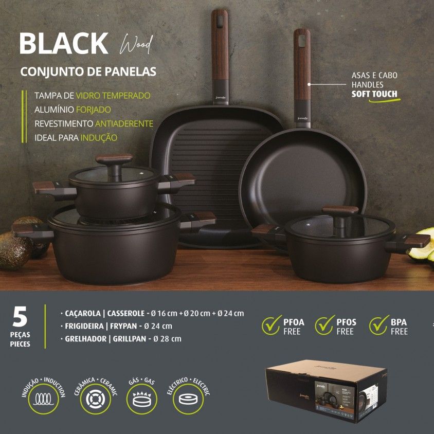 Conjunto Black Wood 5 Peças Conjunto Black Wood 5 Peças
