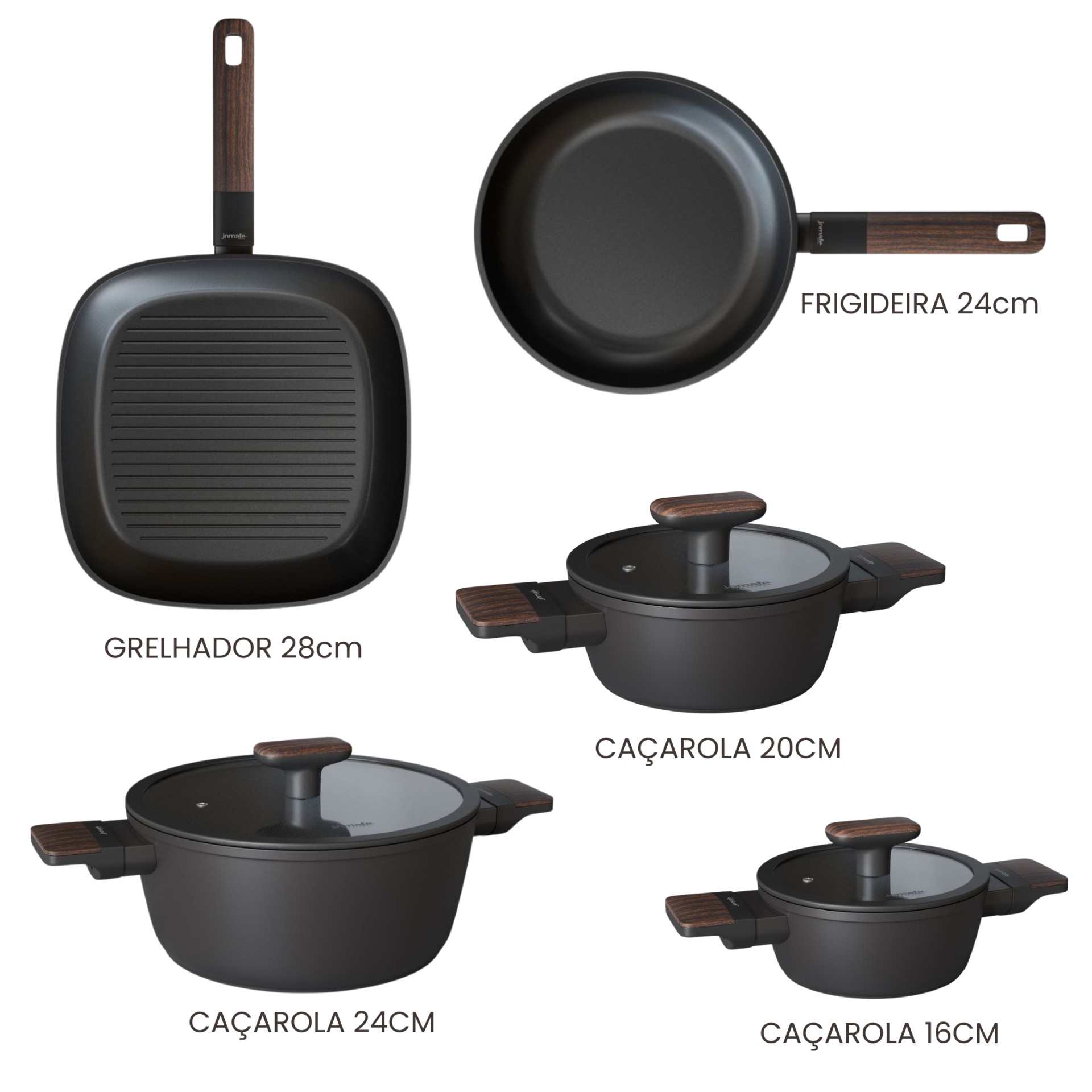 Conjunto Black Wood 5 Peças