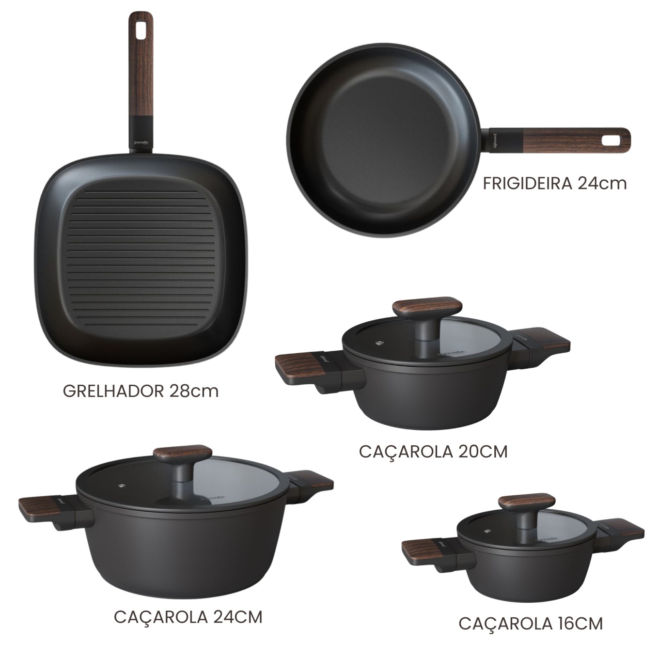 Conjunto Black Wood 5 Pe�as
