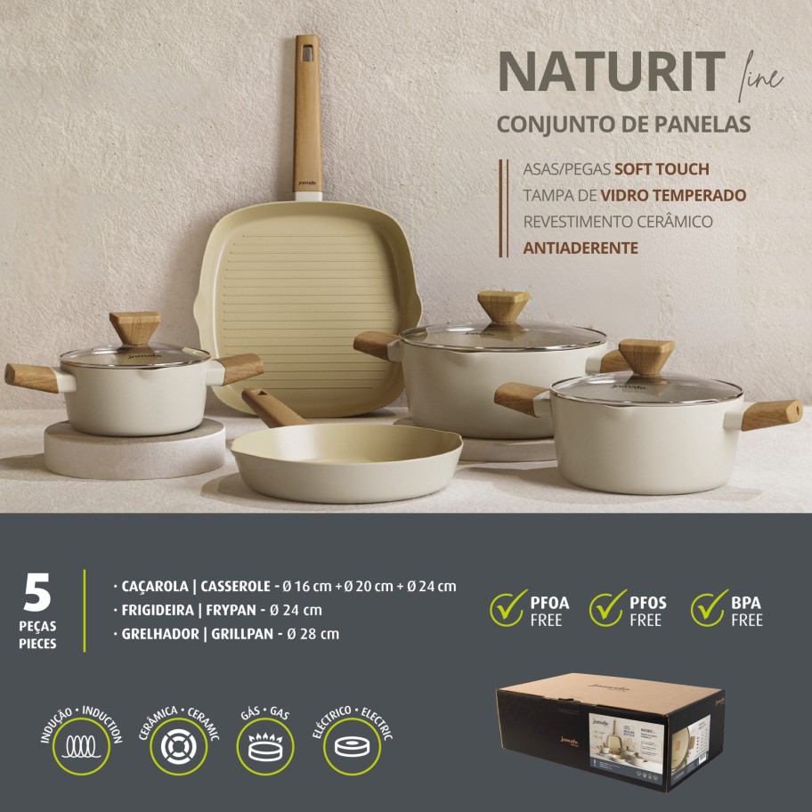 Conjunto Naturit Bege 5 Peças