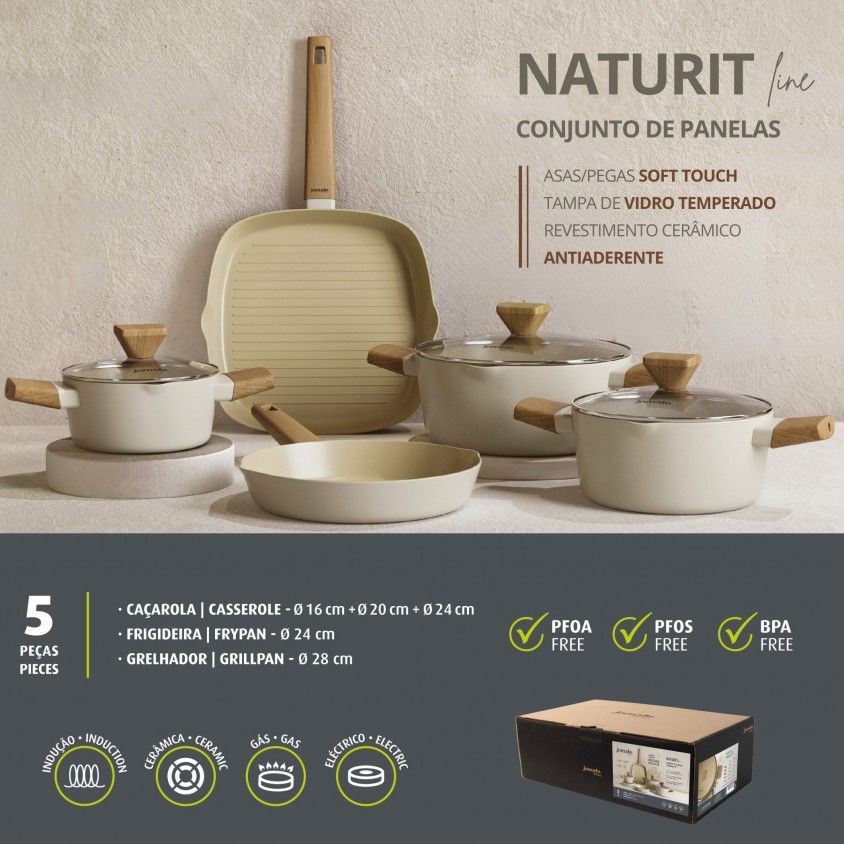 Conjunto Naturit Bege 5 Peças Conjunto Naturit Bege 5 Peças