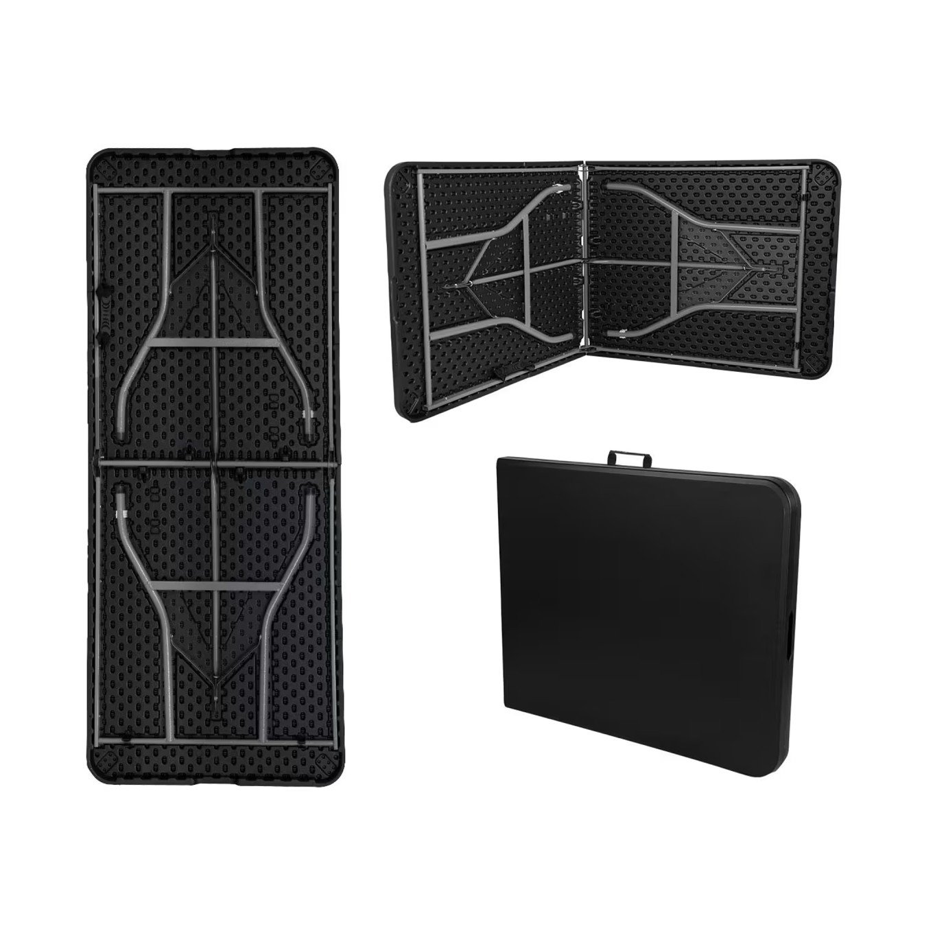 Mesa Dobr�vel Tenerife Preta 180cm Retangular Port�til