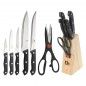 Conjunto 5 Facas e Tesoura Bloco de Madeira