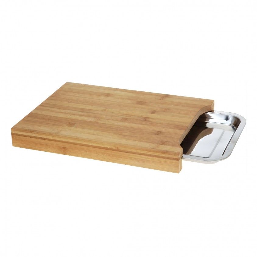 Tbua de Cortar Bambu com Bandeja 35cm