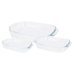 Conjunto 3 Assadeiras Vidro para  Forno