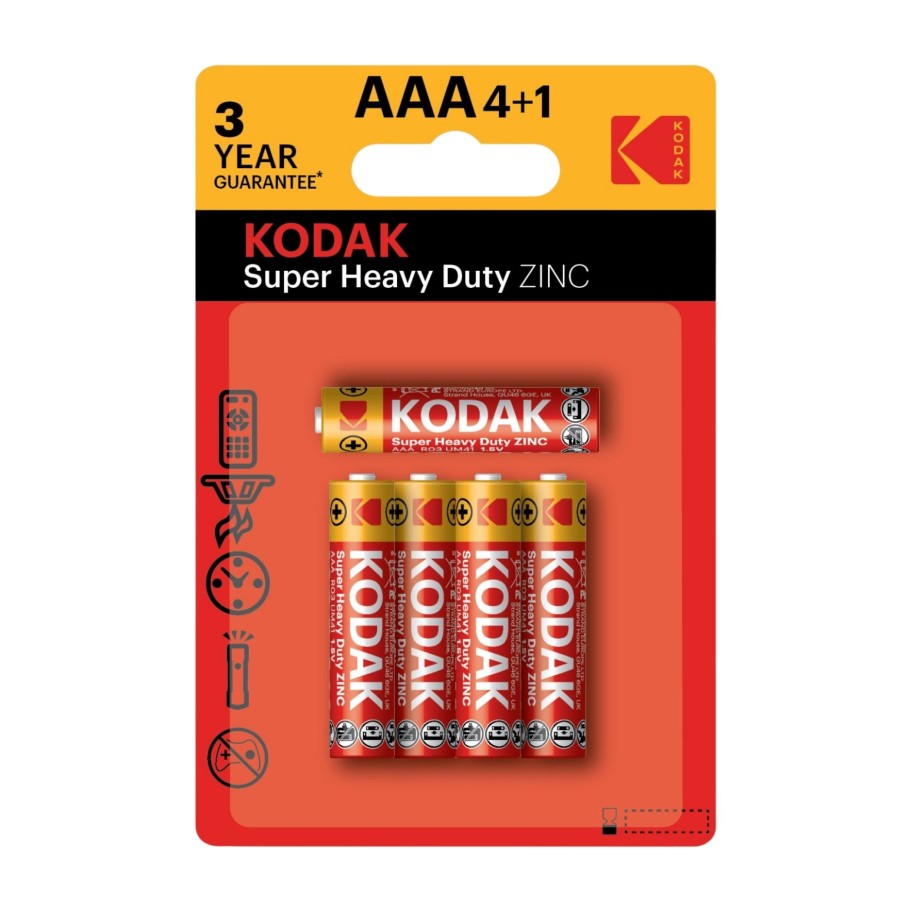 Pilha KODAK Zinc Ext Heavy Duty AAA Pack Promo 4+1