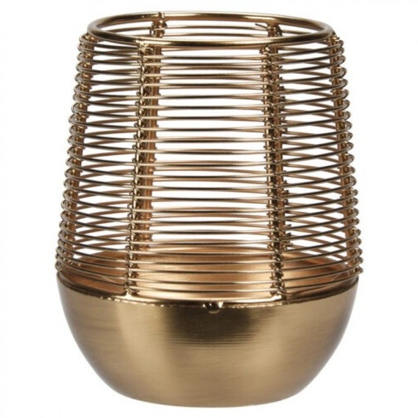 Lanterna de Arame 12cm Dourada